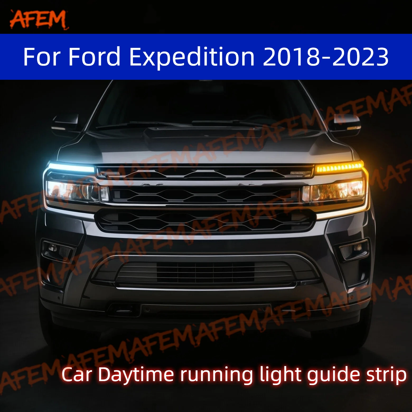 Daytime Running Light Guide Strip For Ford Expedition 18-23 Auto LED DRL Daytime Running light Flexible Decorative Ambient Lamp