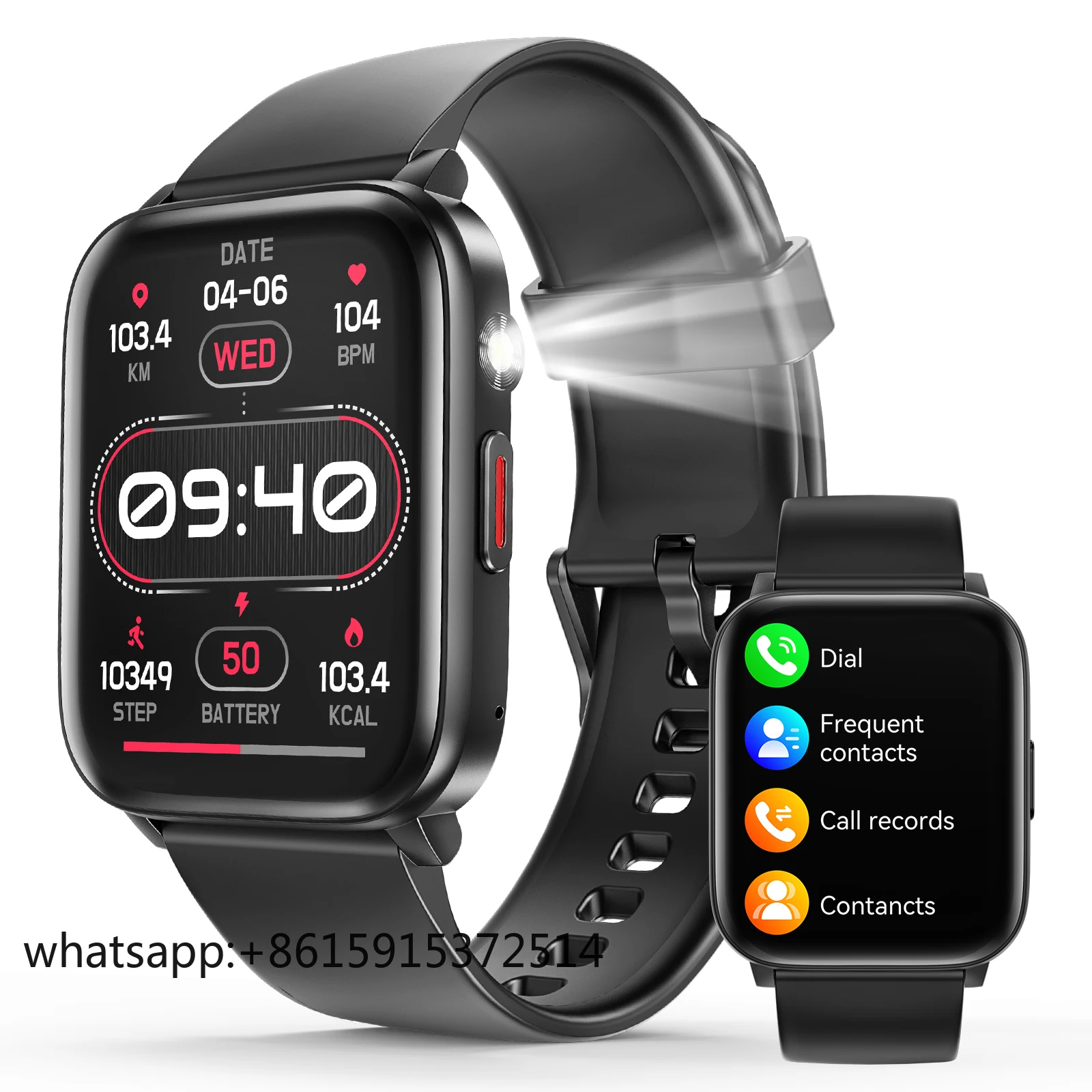 

TLCRETE 2025 New Best Quality Cheap Price Square Smart Watch T63B with Flashlight Outdoor Waterproof Smart Watch for Men Women