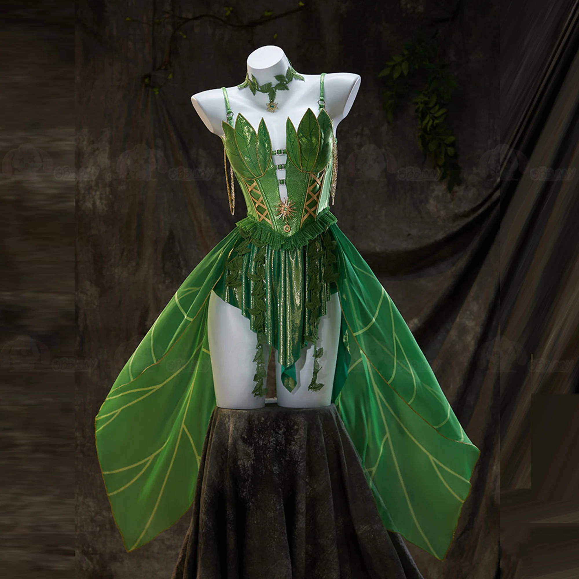 2026 Robe sexy sans manches à bretelles avec collier, Costume de cosplay féerique d'anime pour femme, pour Halloween, Carnaval, Fête et Jeu de rôle