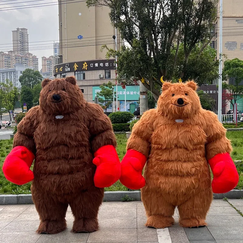 

giant 2M/2.6M/3M walkable adult inflatable plush costume Boxing Bear