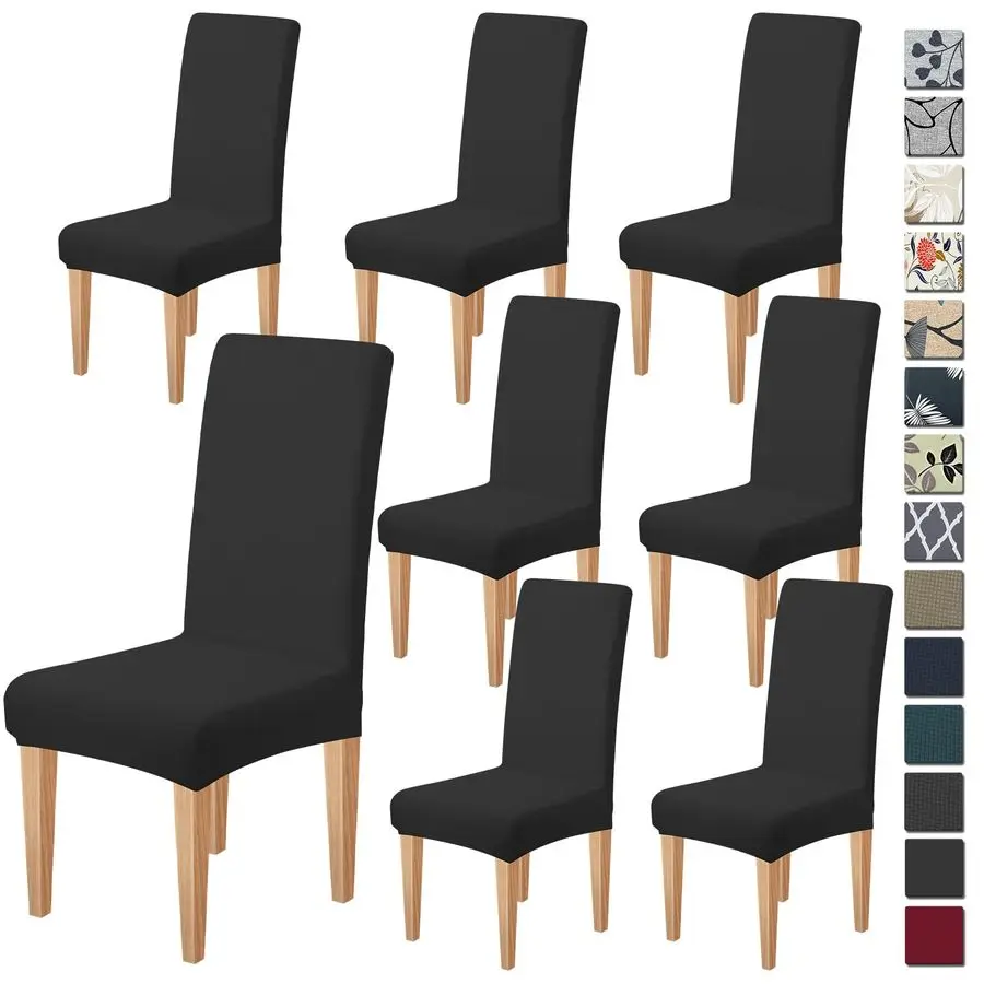 

High Stretch Chair Covers for Dining Chairs, Removable Washable Dining Chair Covers Set of 8, Soft Seat Covers Chairs Protectors