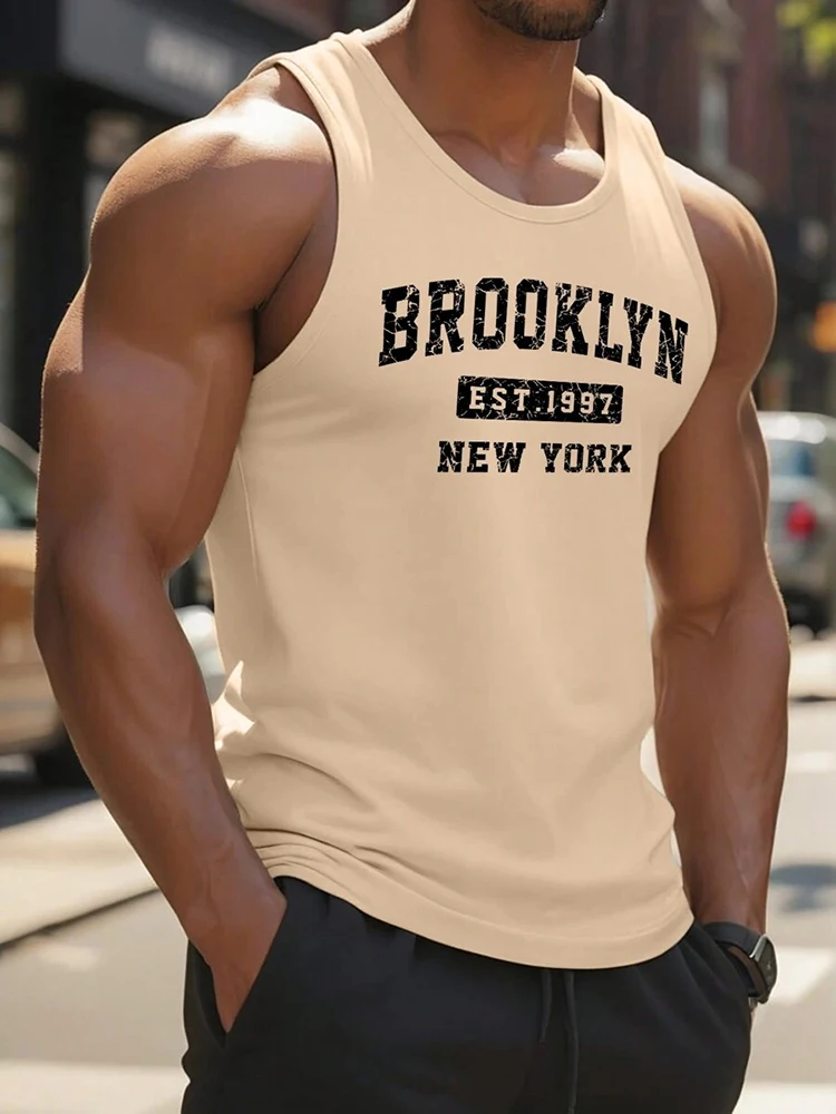 2024 Summer Daily Casual Men\'s Tank Top Outdoor Sport Men\'s Sleeveless T-shirt Comfortable And Breathable Men\'s Beach Tank Top