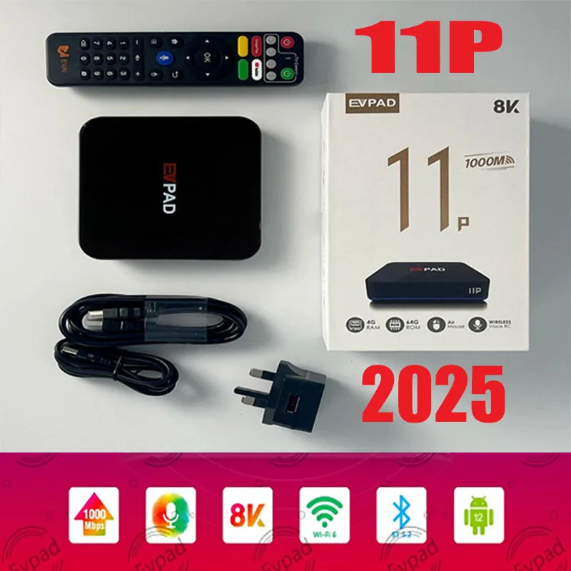 [حقيقي] متجر EVPAD 11p 2024 الأصلي أندرويد 12 صندوق التلفزيون 4GB64GB لكوريا اليابان سنغافورة المملكة المتحدة الولايات المتحدة الأمريكية كندا أستراليا نيوزيلندا