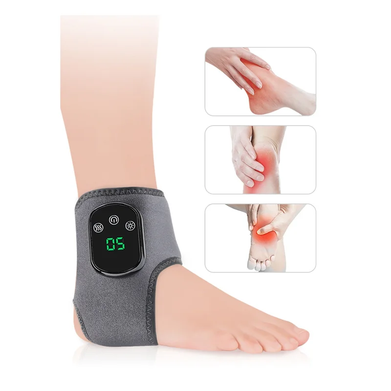 A26T-Electric Foot Ankle Massager With Heat & Vibration Cordless Heating Pad Ankle Wrap For Sports Recovery Warm Brace Belt