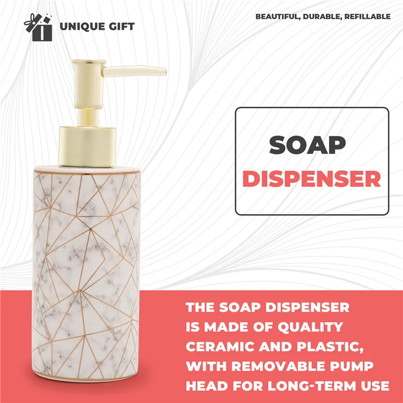 BAAN-300Ml أنيق فندق الحمام الرخام غسول الشامبو موزع الصابون السائل مضخة تخزين زجاجة