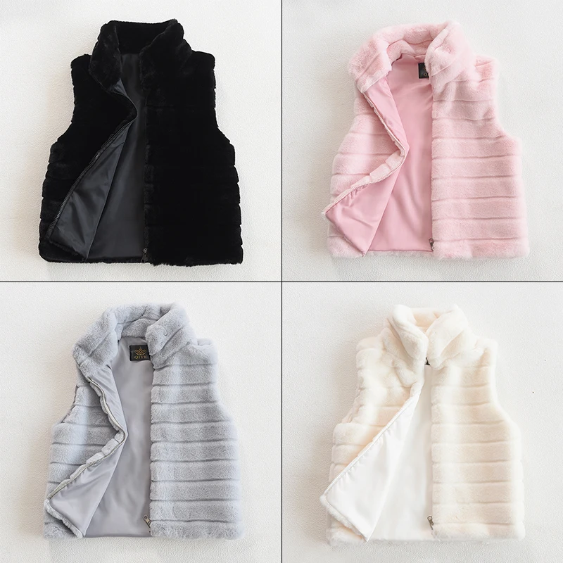 Women Autumn Imitation Fox Fur Sleeveless Coat Elegant Winter Warm Faux Fur Vest Jacket Female Fake Fur Waistcoat Outwear