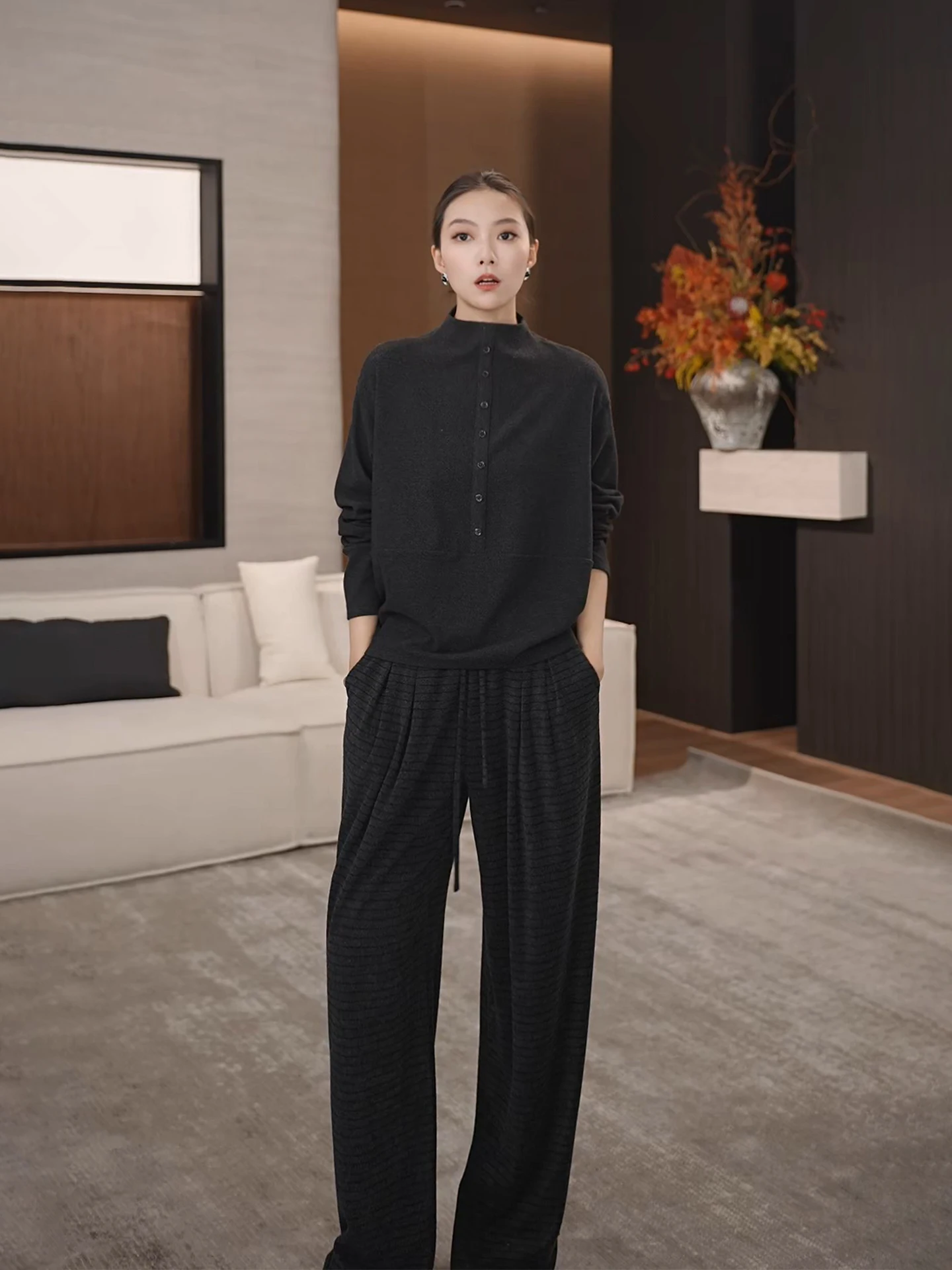 

Женские повседневные брюки прямого кроя, весна 2026, новые, мягкие, в полоску, с эластичным поясом, удобные, теплые, трикотажные