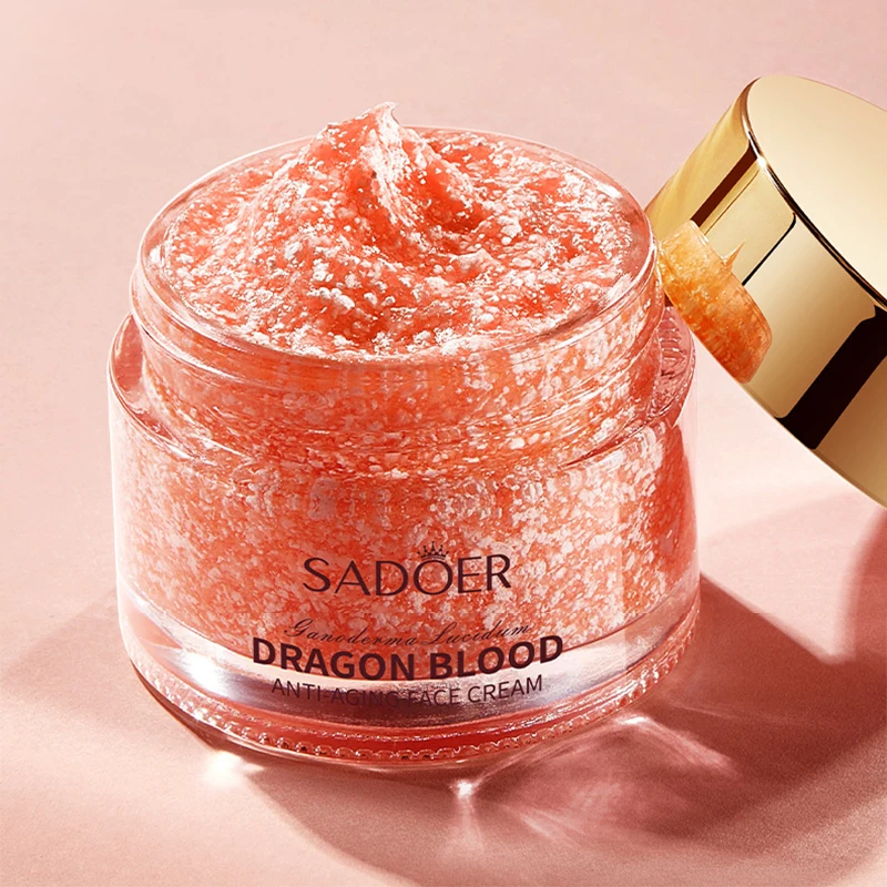 Crema Facial Antienvejecimiento SADOER Dragon Blood - Ganoderma Lucidum Reafirmante, Iluminadora y Compactadora para el Cuidado de la Piel, Crema Hidratante Antiarrugas