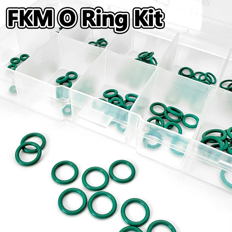 

Insulation Fluorine Rubber FKM O Rings Kit Vitons Acid-ALKali Heat Resistant Sealing Gaskets for Automotive And Plumbing Use