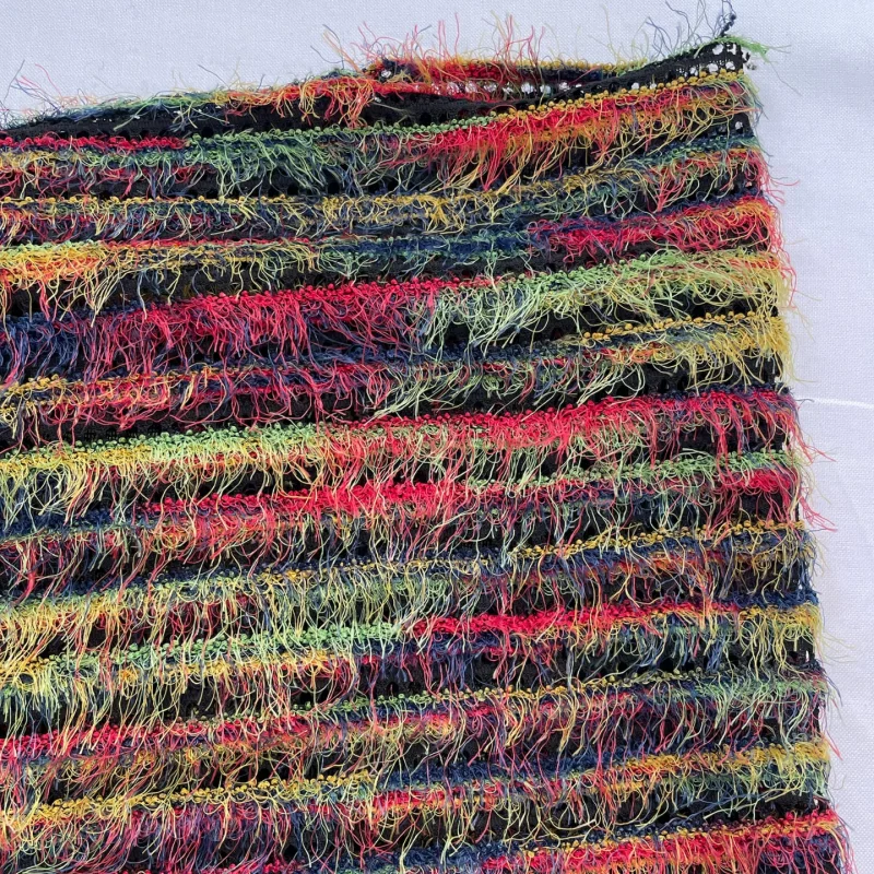 

Colorful candy ball polyester fabric fluffy and elastic knitted dress coat handcrafted diy fabric