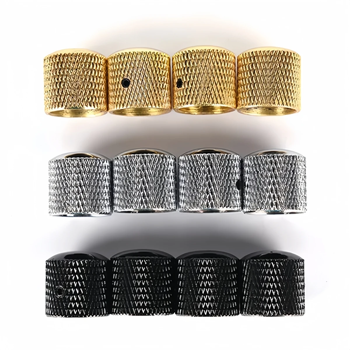 Miwayer 4PCS/Set Silver Gold Black Metal Volume Tone Control Dome Knobs for Electric Guitar Bass - Wear-Resistant & Rust Proof