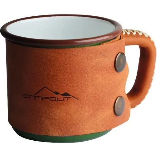 Nurgaz Campout Leather Coated Enamel Mug Khaki