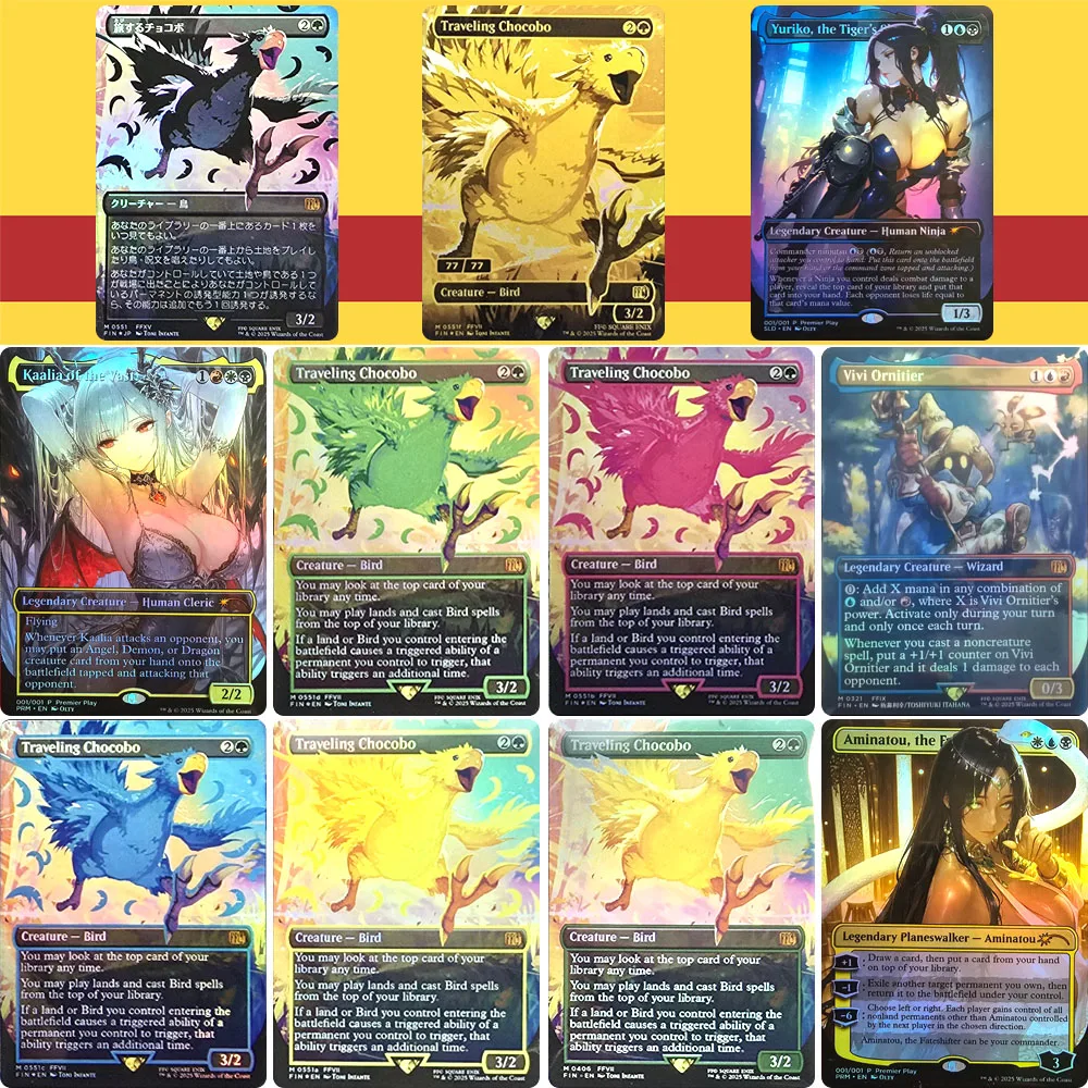 

Anime card Chocobo Tiger Shadow Yuriko DIY Homemade texture Bronzing Game toys Collection card Christmas birthday gift