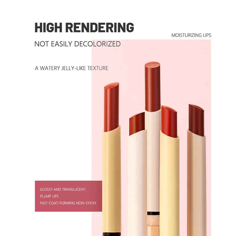 High Quality 8 Colors 24 Hour Pigment Mirror Lipstick Lip Gloss Makeup Non-Stick Cup Lasting Nude Red LipGloss Lip Tint Cosmetic