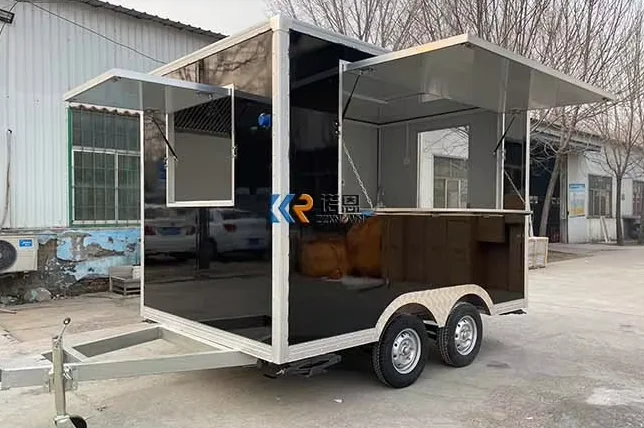 Coffee Cart Food Trailer With Kitchen Equipments Street Mobile Fast Food Truck Van Ice Cream Cart