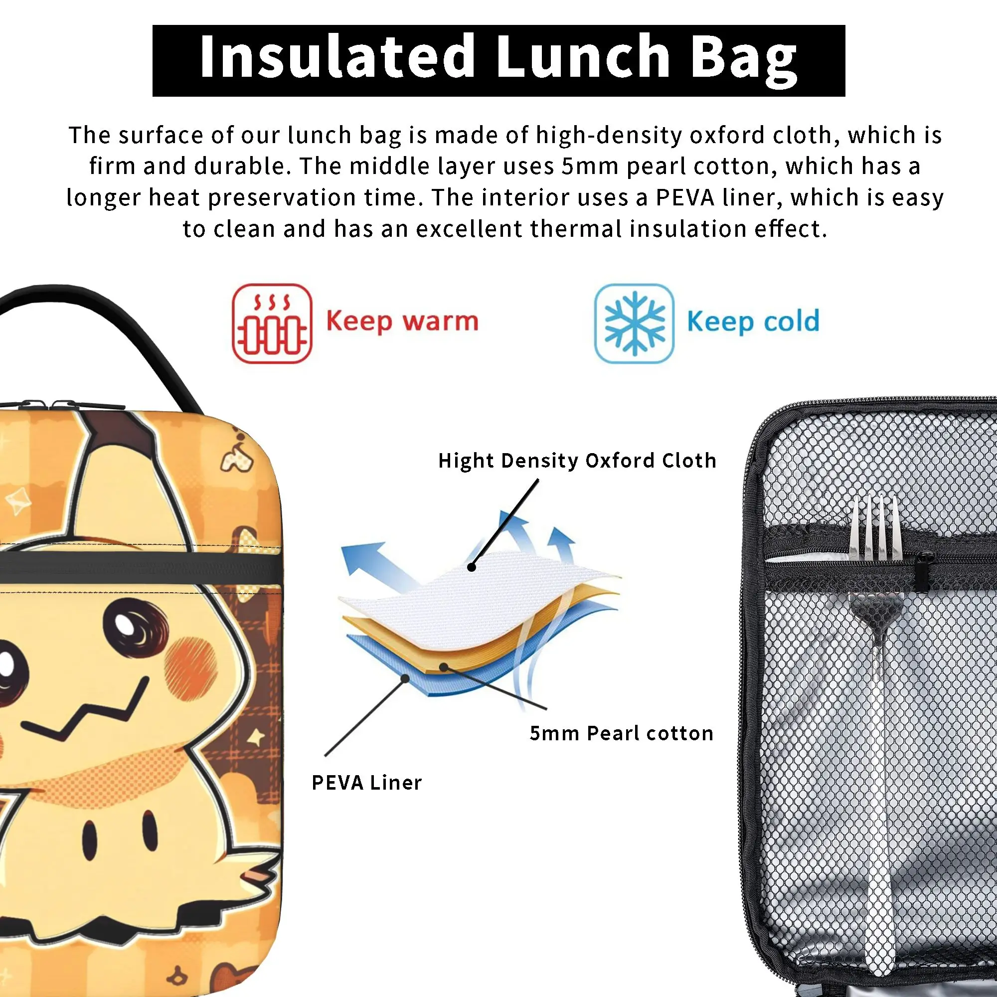 Mimikyus Cute Insulated Lunch - Food Storage In Cooler review and price