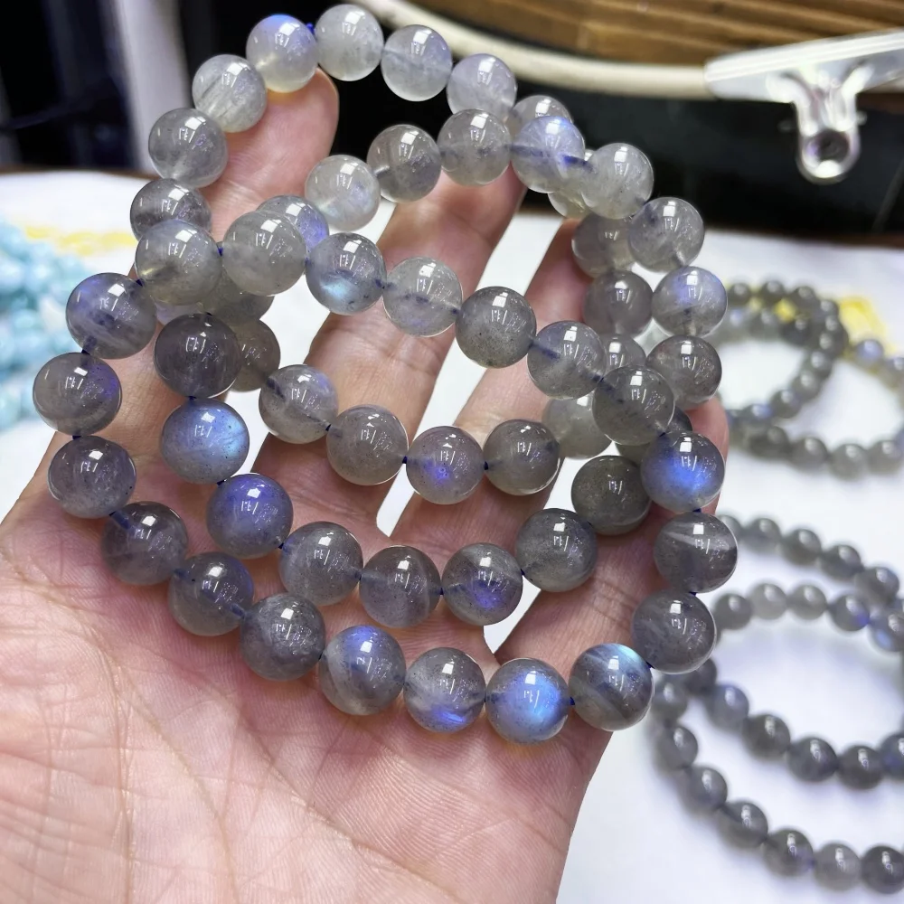 

Wholesale 6-10mm Natural Larimar Labradorite round Beads Bracelet - Courage Strength Stress Relief Fine Jewelry Gift