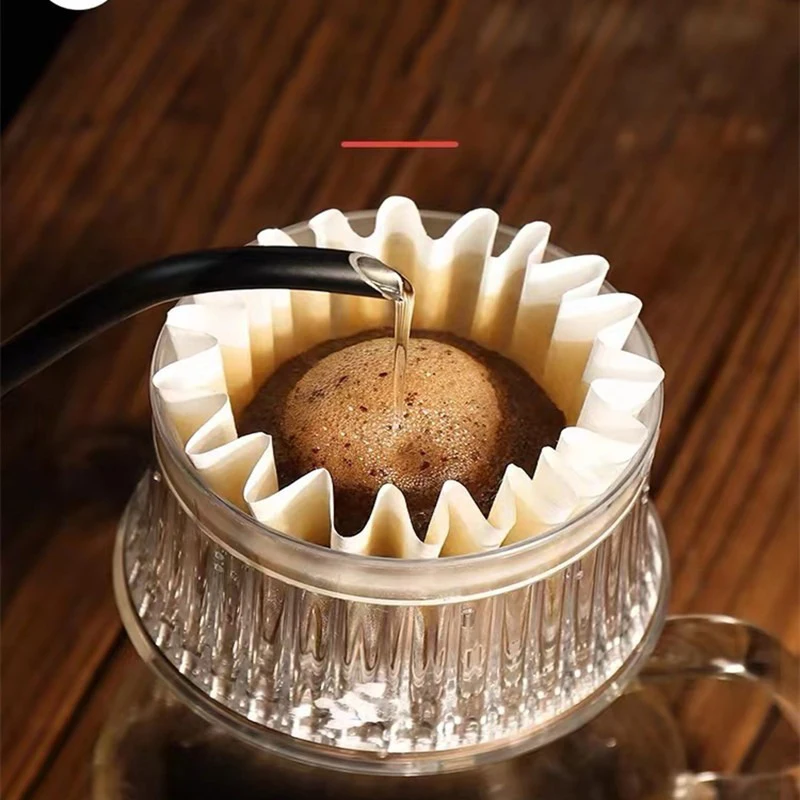 50pcs/Set White Coffee Filters Single Serving Paper for Coffee Machine 1-4 cups White Filter Paper Cake Cup Coffee Paper Filter