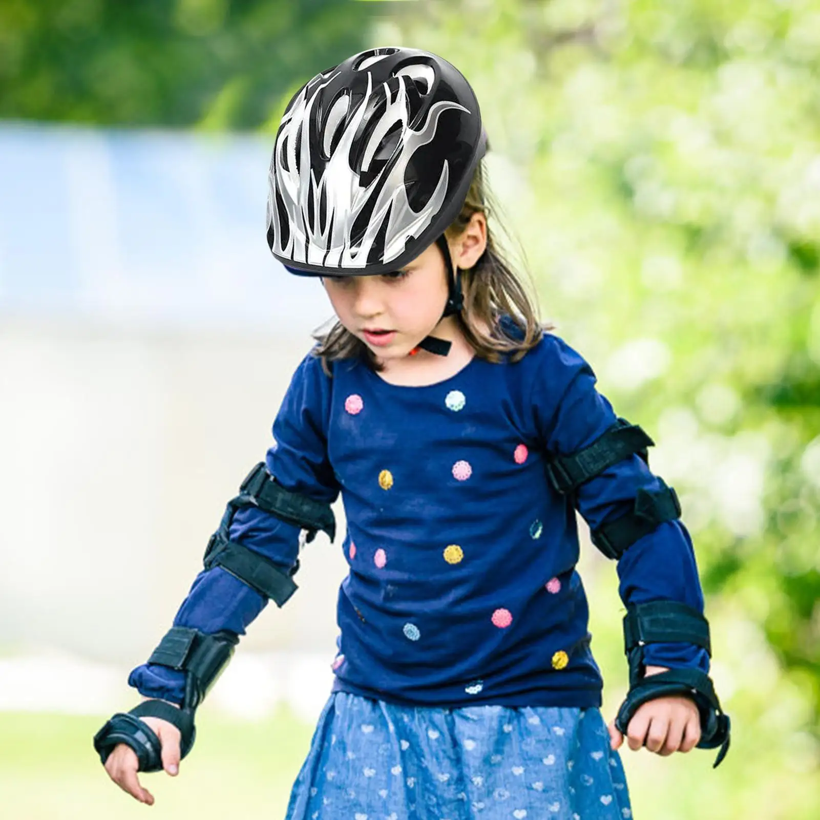 Kids Helmet And Pads Set Children Cycling Protective Set Multifunctional Helmet And Pads Kit For Kids 5-10 Outdoor Sports Bike