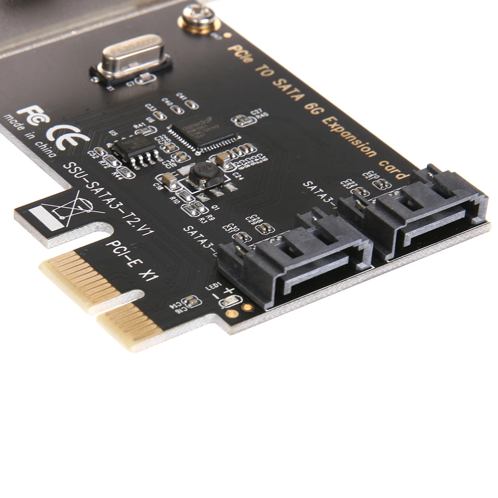 Adapter PCI-E na SATA 3.0 6 Gbps Karta rozszerzeń PCIe SATA 2 porty dla Windows (R) XP/Server2003/Vista/7/8