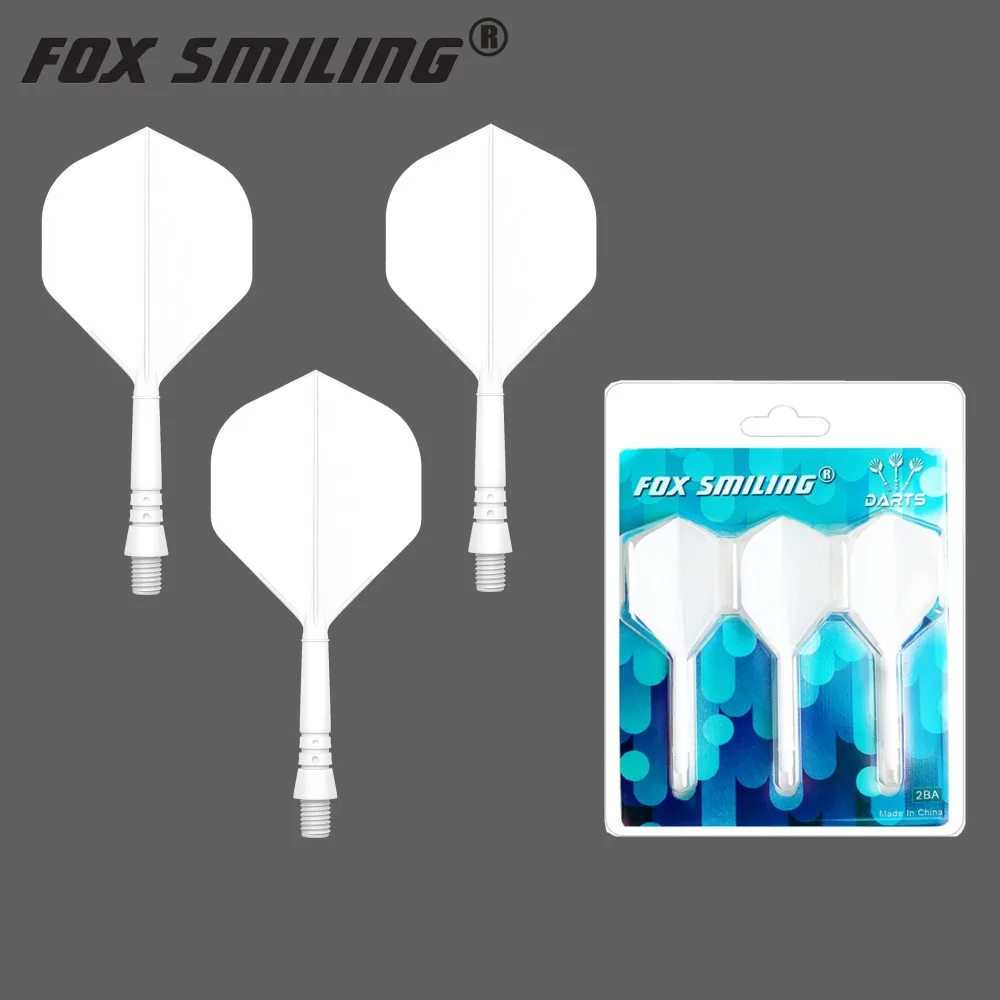 Fox Smiling-dardo de vuelo de 3 piezas con eje de dardo en uno, tornillo 2BA, duradero, anticaída, accesorios profesionales, serie TB