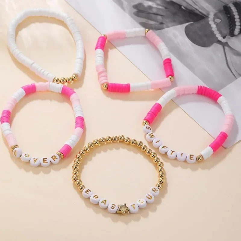 5 قطعة أساور الصداقة لعشاق الموسيقى عشاق السمعة الخوفة الصداقة هيرشي سيرفر أساور الصيف للنساء الفتيات