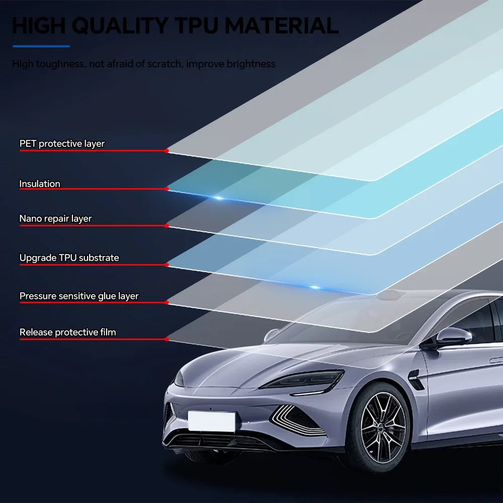 Para BYD Seal EV versión 2021-2024 película retrovisora de faros de coche película protectora de pintura TPU precortada transparente PPF resistente a los arañazos
