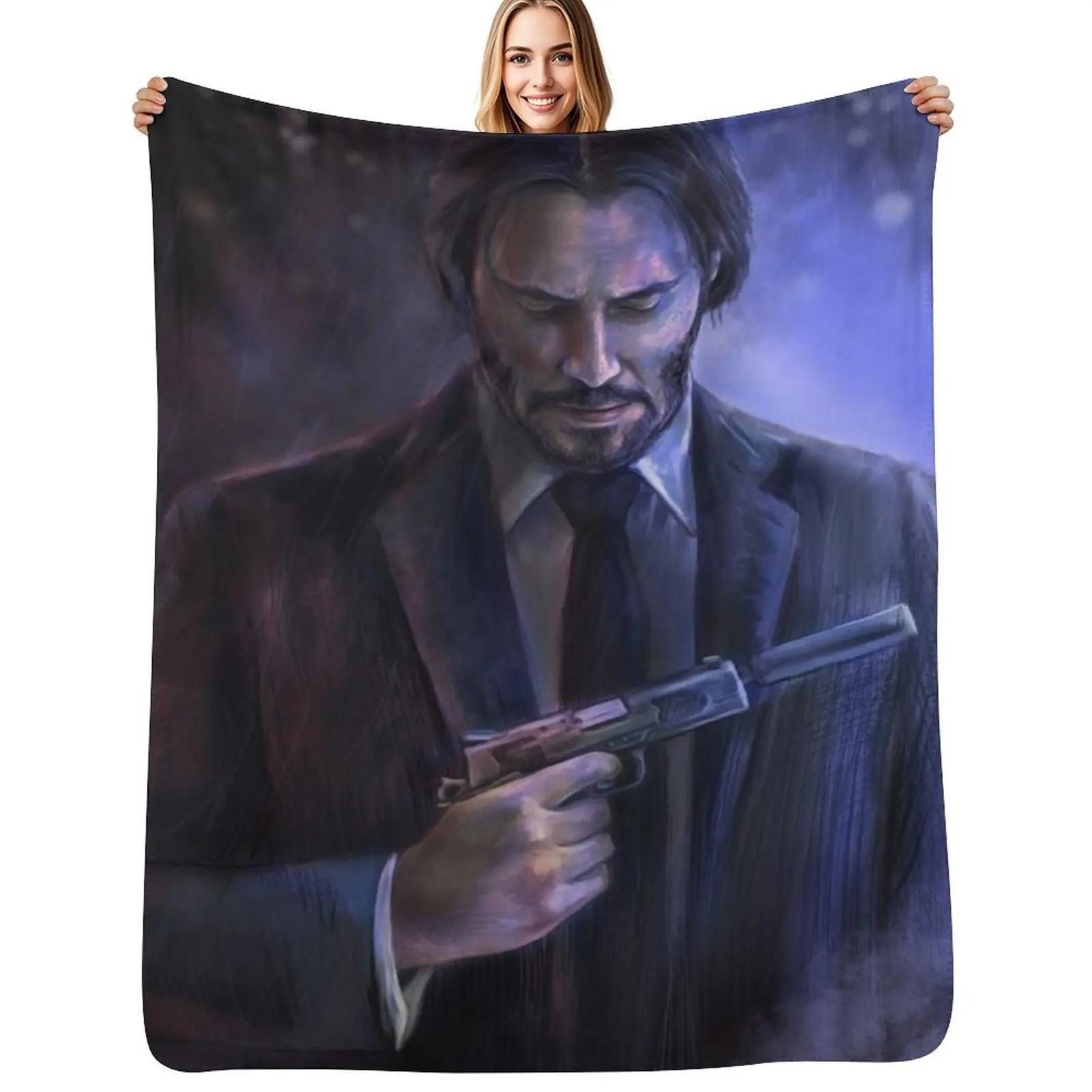 John Wick Throw Blanket Multi-Purpose Blankets For Bed cosplay anime decorative blankets ands Sofa Blankets
