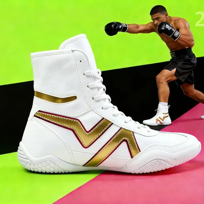 2026 New Wrestling Shoes Men Women Black White Boxing Shoes Unisex Comfortable Fighting Shoe Designer Boxing Wrestling Shoe