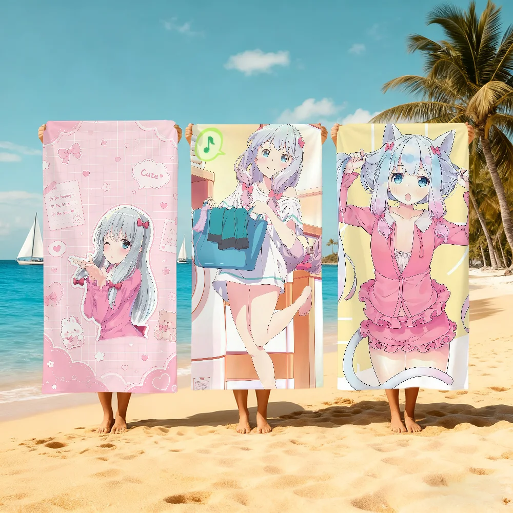 Kawaii S-sensei Bath Towel Microfiber Super Absorbent Quick‑drying Soft Beach Towel For Travel Fitness Sauna Bathing Camping