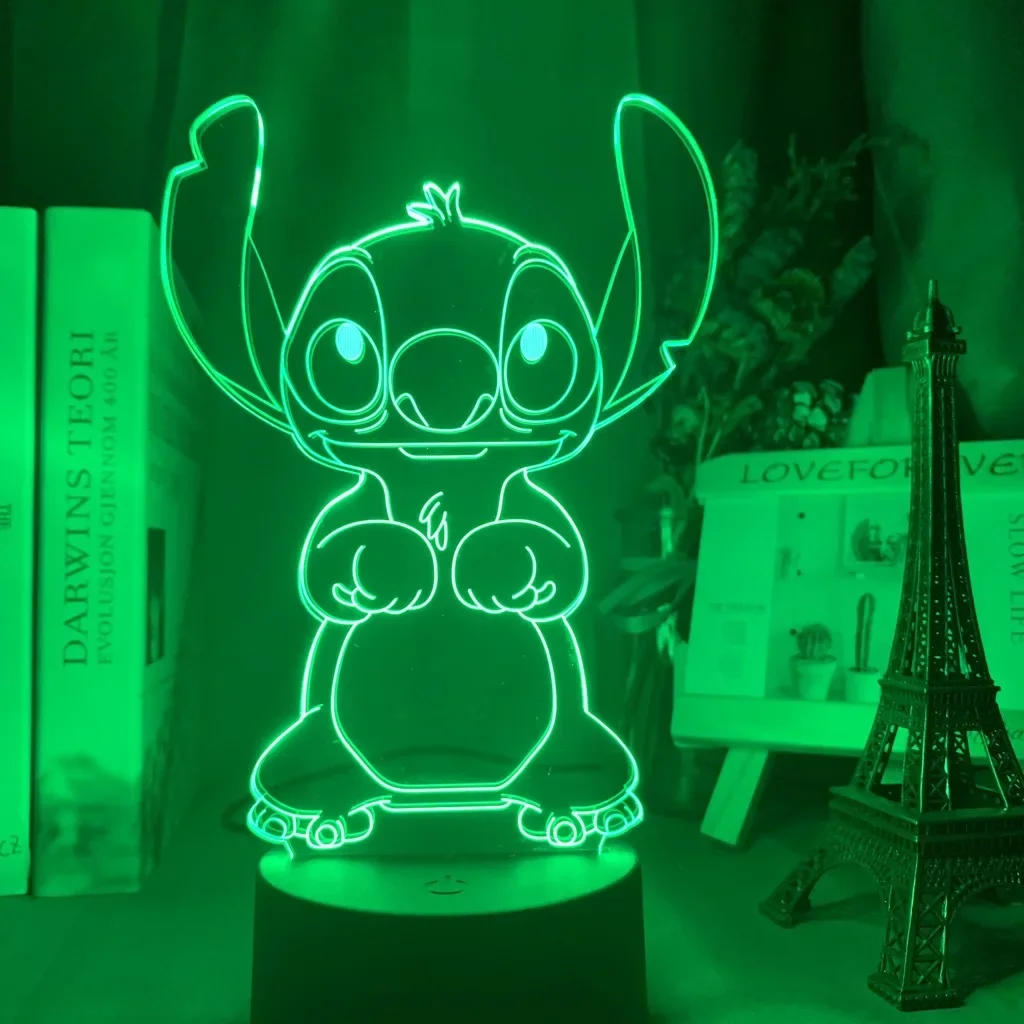 Cartoon Disney 3D LED Light Stitch Figurine LED Night Light Neon LED Table Lava Lamp for Bedroom Decoration Boy Holiday Toys