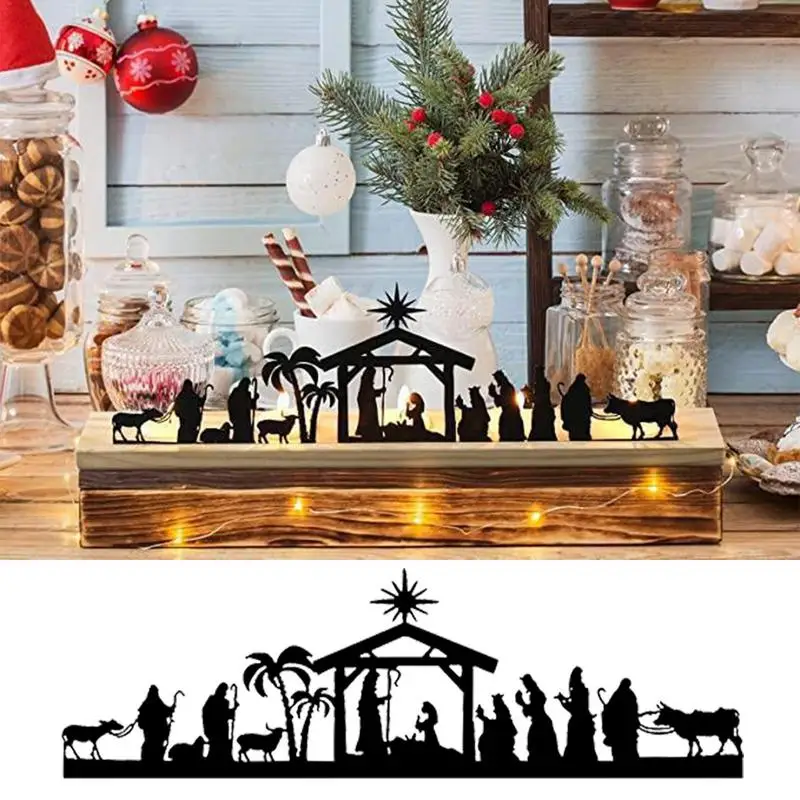 Nativity Sets For Christmas Indoor Christmas Manger Nativity Figurines Religious Christmas Decorations With Light String