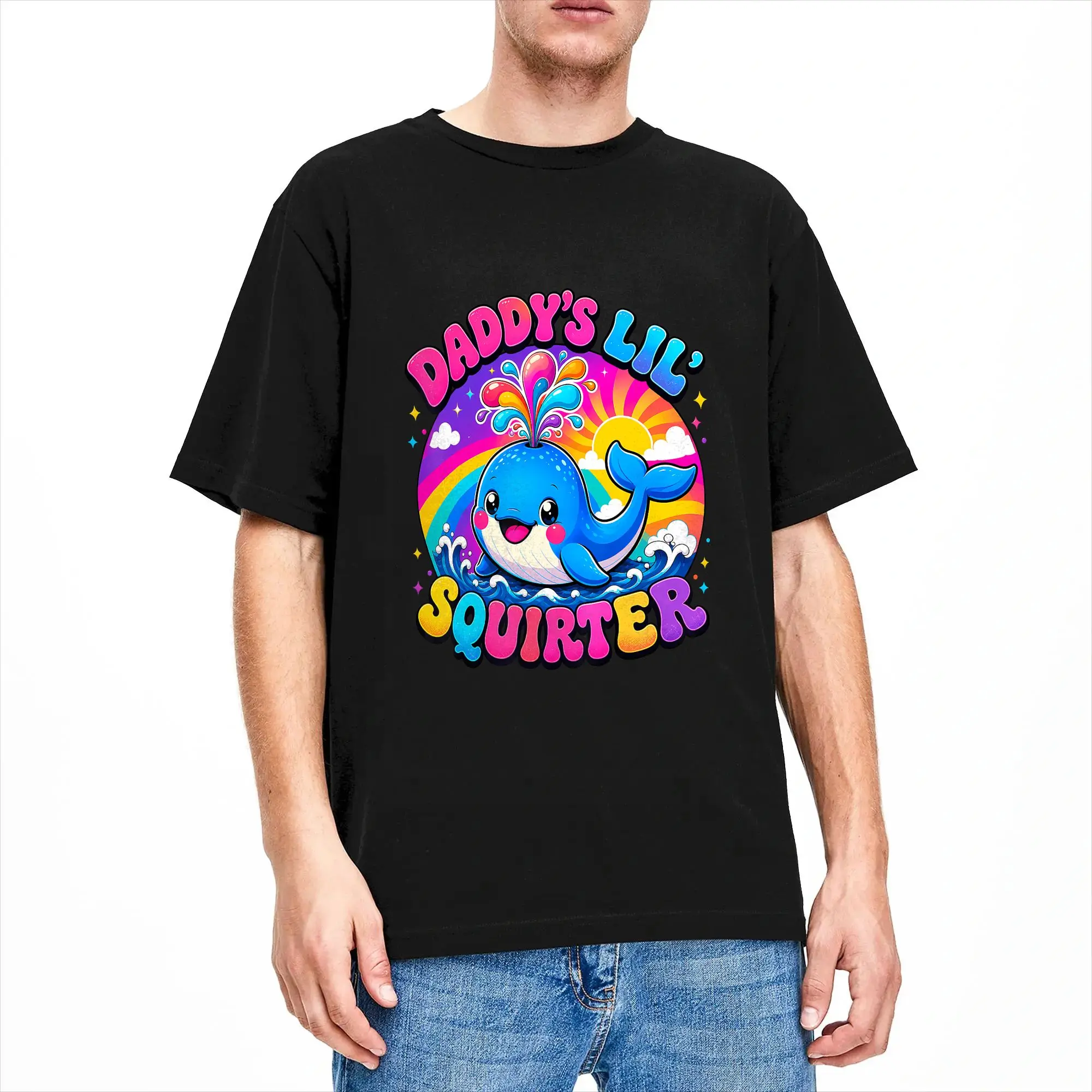 Inappropriate Funny Daddy's Lil Squirter Embarrassing T Shirt Summer  Cotton T Shirts For Mens Casual Tee Shirt  Y2K Retro Tops