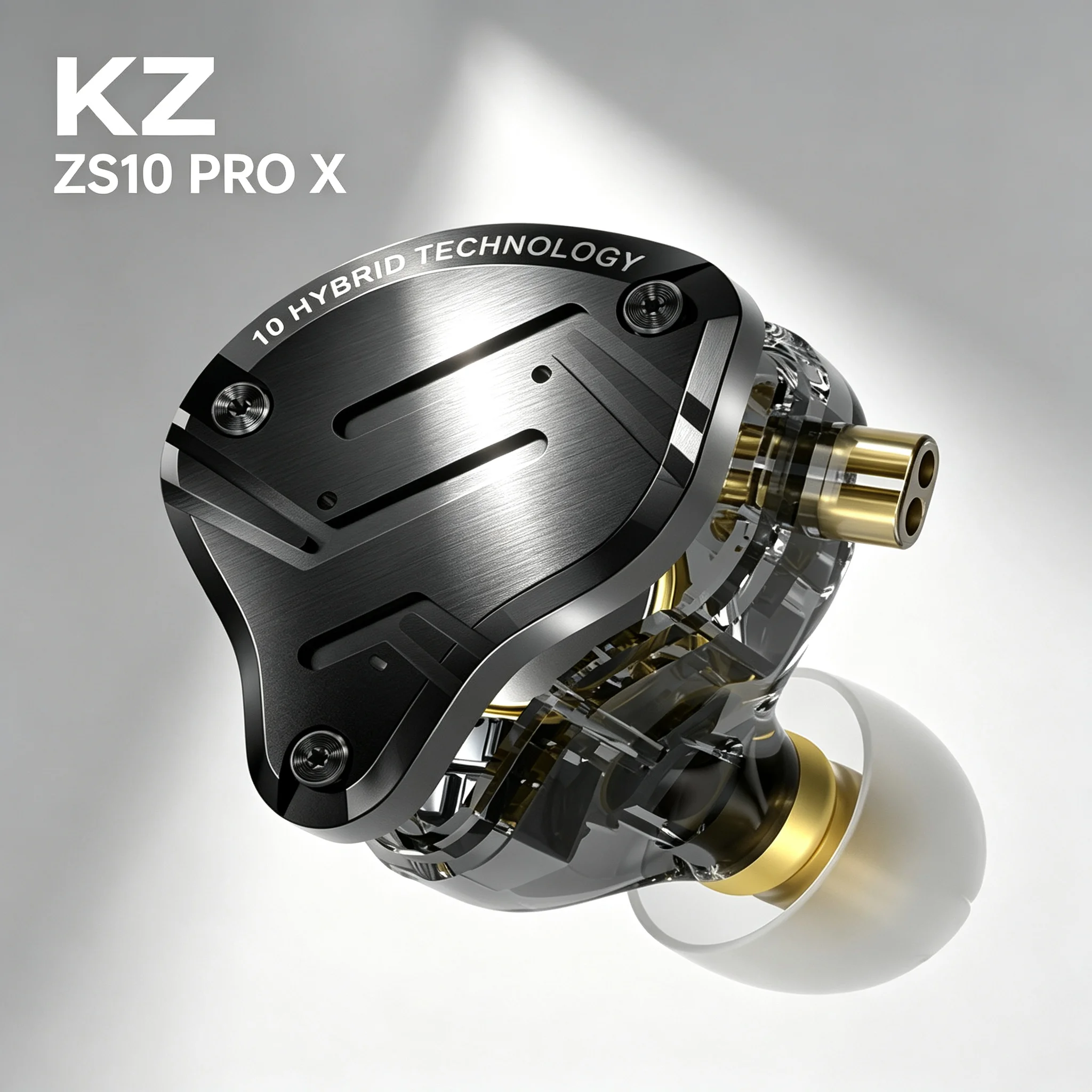KZ ZS10 PRO X Wired Earphones 10 Unit Hybrid Driver Tunable 0.78mm 2 Pin Silver Cable For HiFi Music Audiophile New Xmas Gift