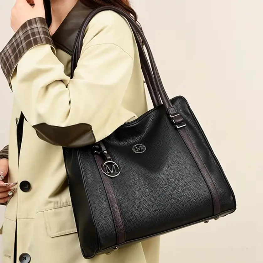 

Soft Pu Leather Daily Commuting Luxury Handbags Women Bags Designer Shoulder Sac Ladies Large Capacity Top-Handle Bags Tote Bag