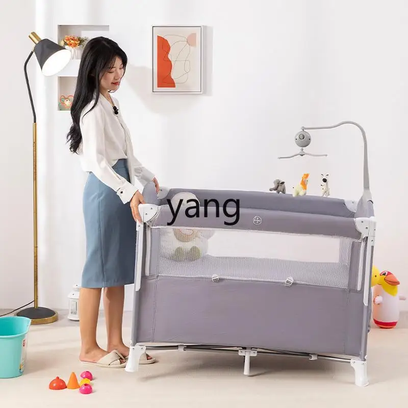 CX Baby Folding Splicing Portable Bed Movable Bassinet Newborn Baby Crib