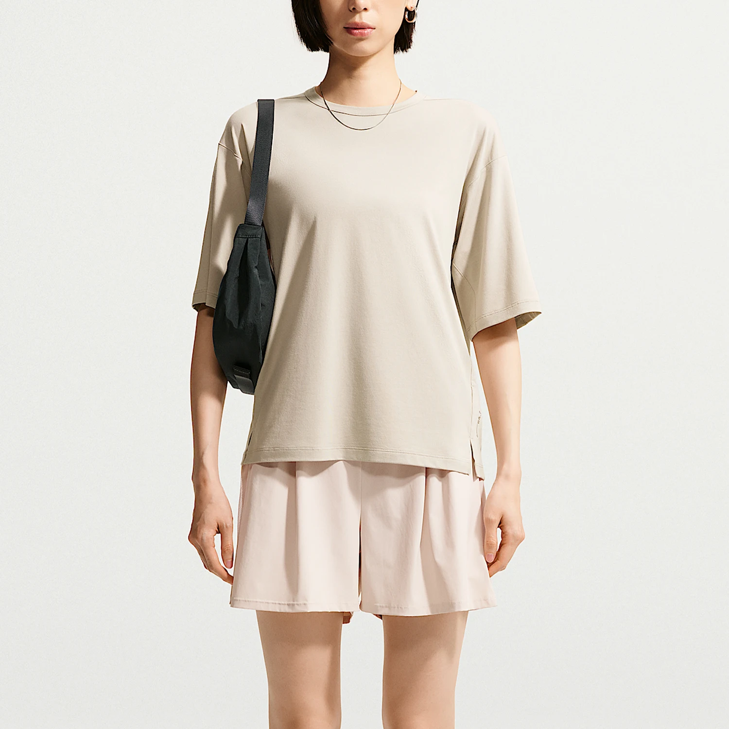 Nike genuine women's skin friendly simple round neck anti-static sports short sleeved T-shirt IQ9333-236