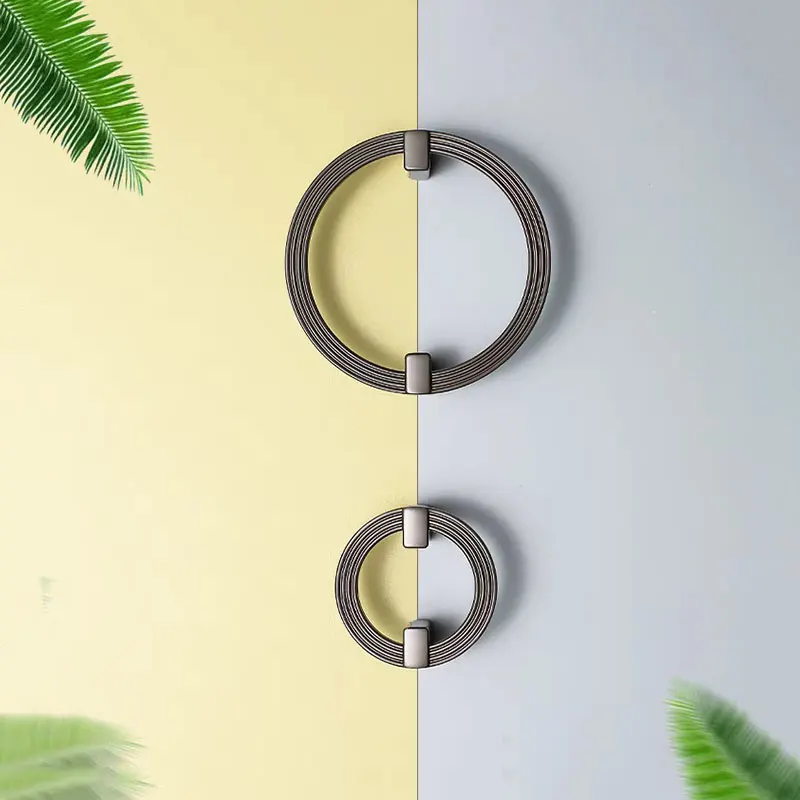 Semicircular Shape Pearl Grey Cabinet Handles Drawer Door Knobs Wardrobe Dresser Pulls Simple Zinc Alloy Furniture Hardware 64mm