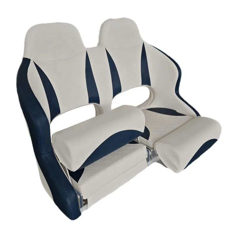 

Marine Grade Yacht Deluxe Two-Seater Folding Boat Seat Bench Boat Seats Double Flip up Seat