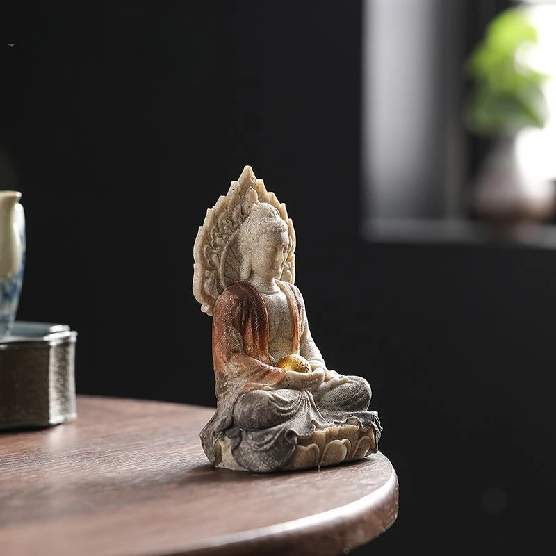 

Guochao Style Desktop Small Figurine Zen Wealth-Attracting Peace-Blessing Living Room Office Tabletop Decor