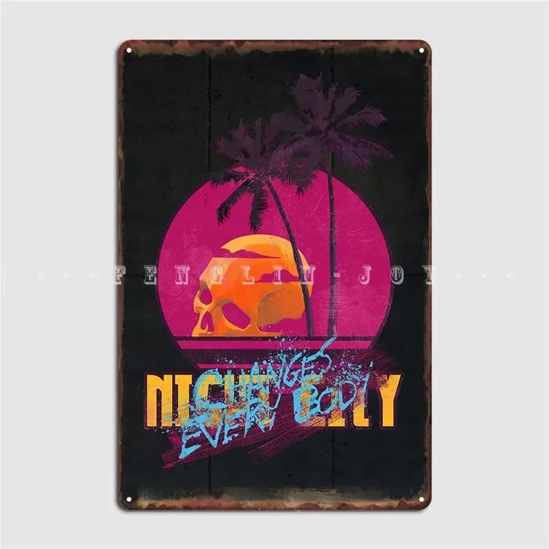 Night City Poster Metal Plaque Pub Home Decoration Garage Decoration Tin Sign Poster