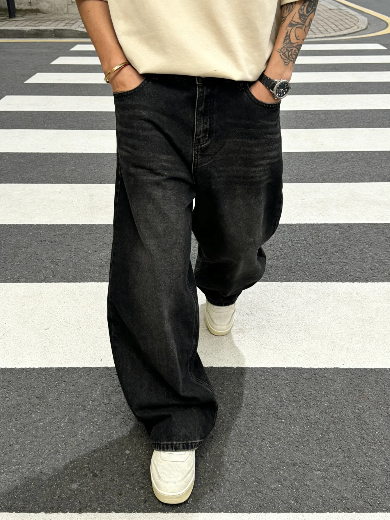 Men's Wide-leg Jeans All-season Wearable For Dating & Gifting No Accessories Included