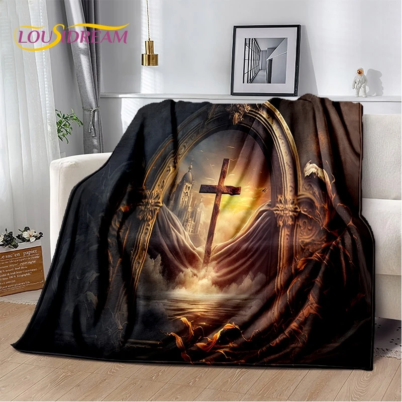 

New 3D Pray Holy Bible Cross Jesus Soft Blankets,Keep Warm Throw Blanket Comfortable Blanket for Picnic Beds Sofa Home Bedroom