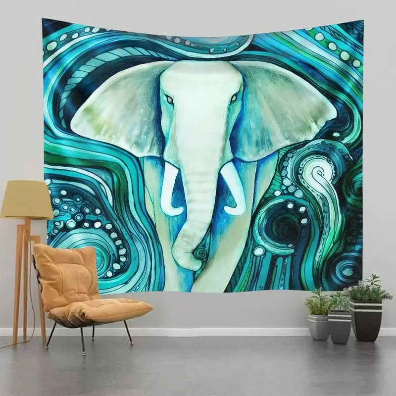 VIKAMA Indian Ethnic Wall Hanging - Boho Elephant Design for Dorm Room