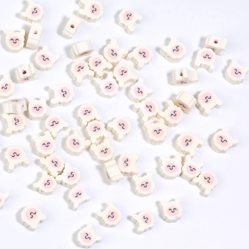 20/50/100 個白かわいい羊の形ポリマークレイビーズルースビーズジュエリー作成 Diy ブレスレットネックレスイヤリング用品