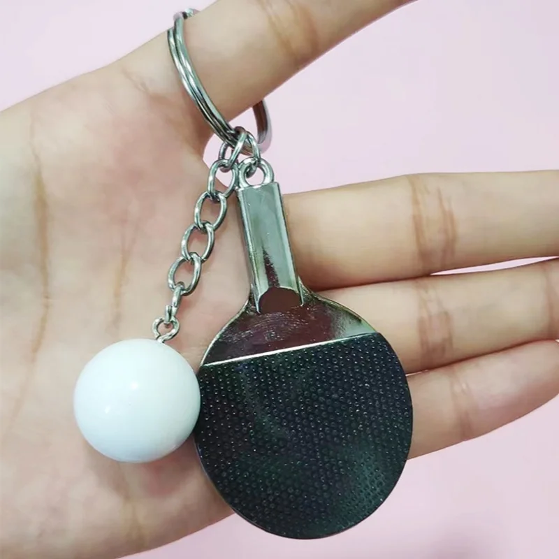 Neue Simulation Tischtennis Schlüsselanhänger, Mini Schlüsselanhänger mit Tischtennisschläger Sport Schlüsselanhänger für Taschen Rucksack Anhänger Geschenk – Detail 6