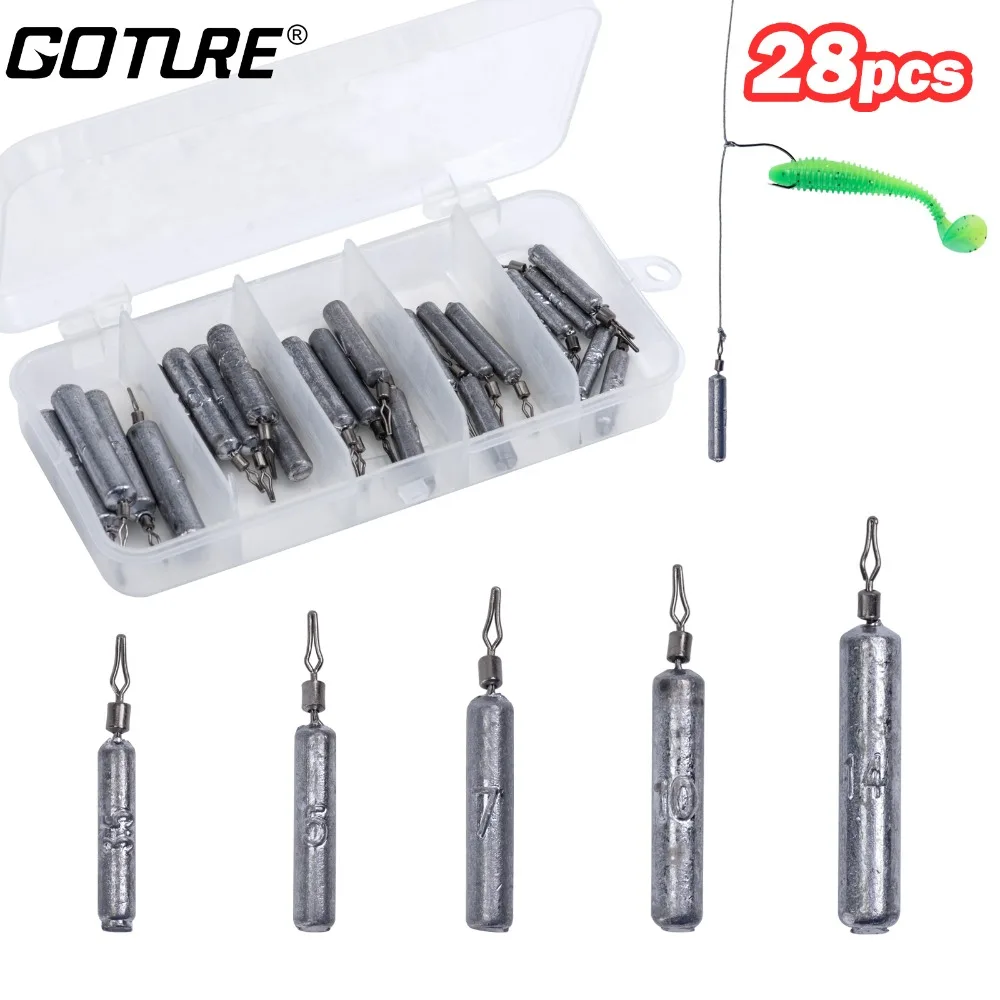 

Goture Fishing Sinker 28pcs/Set 3.5g 5g 7g 10g 14g Drop Shot Fish Weight Carp Fishing Baits Sinker Fishing Tackle Accessories