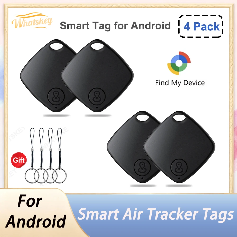 

1-4PCS Android Air Tracker Tags Bluetooth Search Tracker Smart Tag Work with Google Find Hub Tracking Locator Device Item Finder