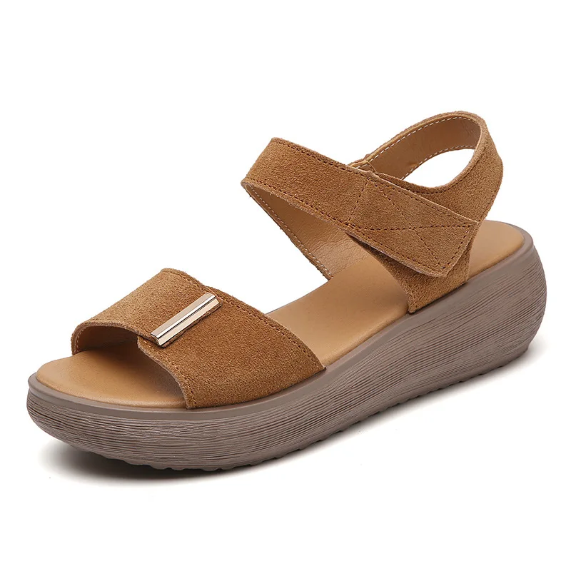 2024 Vrouwen Zomer Platform Sandalen Vrouwen Slipper Dames Wiggen Schoenen Open Teen Dikke Onderkant Dames Casual Flats Strandschoenen