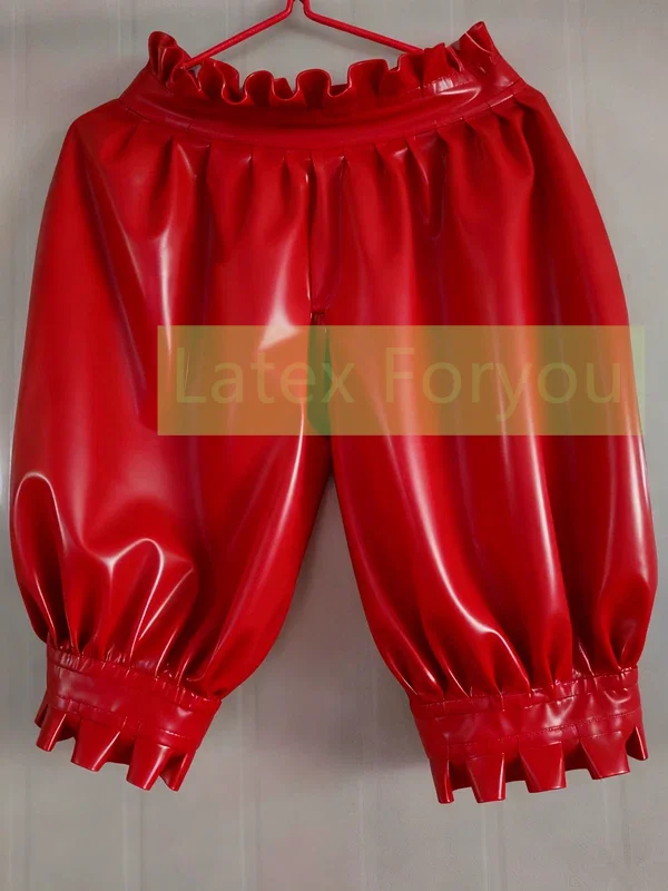 0.6mm Handmade Natural Latex Waterproof Wave Edge Shorts Sexy Woman boxer Underwear Gummi Latex Woman Lingerie Cosplay Costume